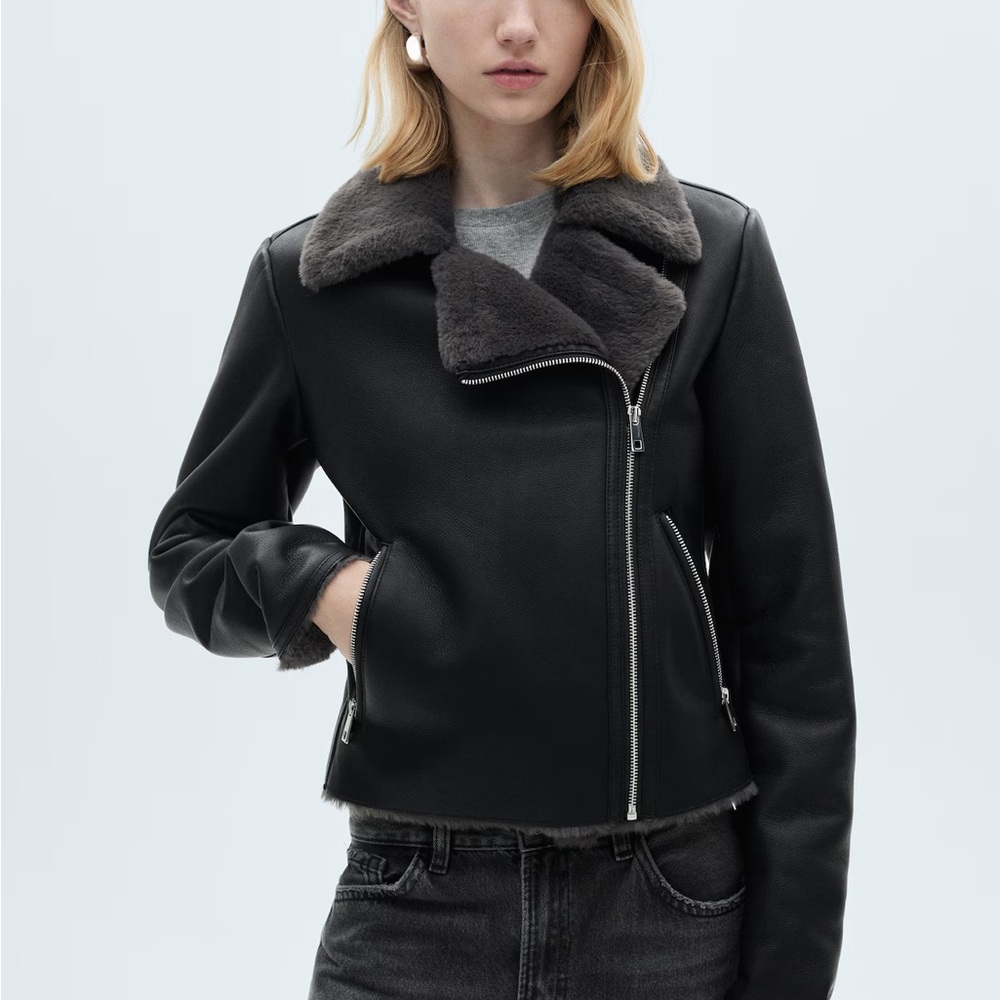 Leather Jacket With Shearling-Effect Lining - image 2